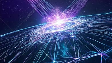 A celestial spectacle of radiant webs illuminated in vibrant hues and symbolizing the vast network of interconnected