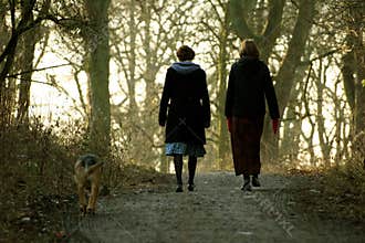 Women Walking Dog