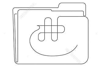 Paper folder simple outline single line art illustration isolated design