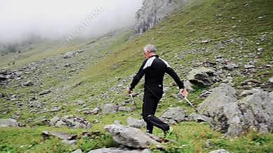 Doing nordic walking