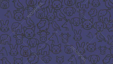 Charming collection of animal line art illustrations featuring various cute furry creatures