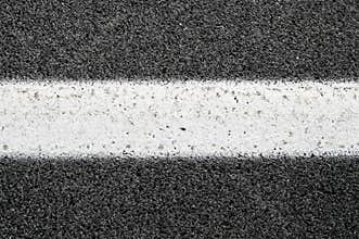 Asphalt road with white line