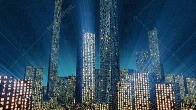 Digital Data Matrix Code City (Loop HD)