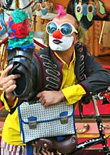 Selfie of a funny street artist Italy
