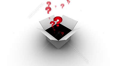 Question Marks Fly Out of Opening Box