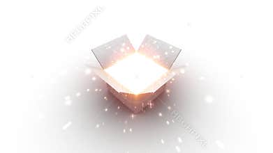 Box Opens Glowing Light & Sparkles Burst Out