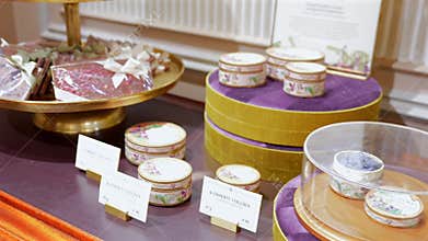 Candied violets and floral gift boxes at Demel Vienna 20 January 2025