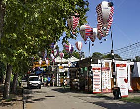 Street food and beer festival at Margaret Island in Budapest during summer Description