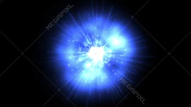 Glowing blue ball with black screen