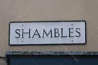 Street Name Sign for Shambles in York