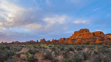 Clouds moving over the canyon at Sunset Timelapse