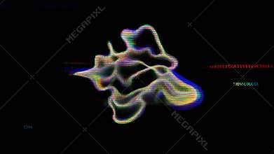 Abstract Glitch Art Background with Digital Noise and Corrupted Signal Effect