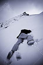 Dead man at the snow