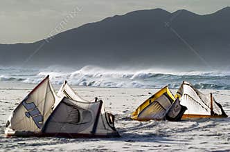 Kites on the shore