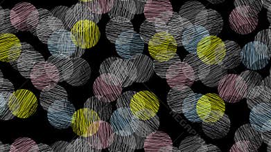 Abstract hand-drawn scribbled circles repeating seamless loop animation. motion background.