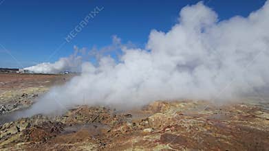 Gunnuhver, Iceland, a geothermal field of various mud pools and fumaroles in the Reykjanes Peninsula in Iceland