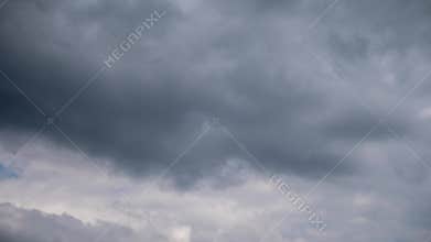 Moving Grey Clouds Clear to Blue Sky