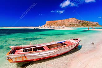 Ship in Balos beach, Crete