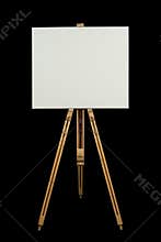 Blank canvas on an easel