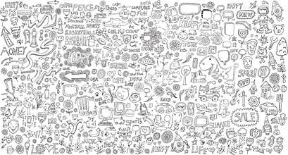 Mega Doodle Design Elements Vector Set