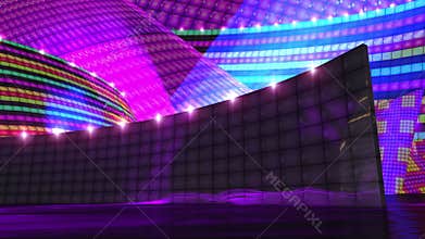 Disco virtual set stage purple
