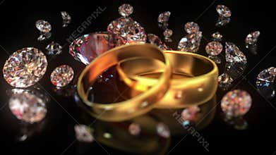 Wedding rings and diamonds