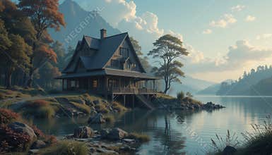 Peaceful Cabin in Scenic Woodland with Calm Water