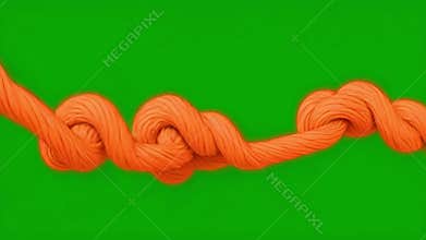 Orange Rope Knot Chroma Key Green Screen Background Abstract Texture Movement