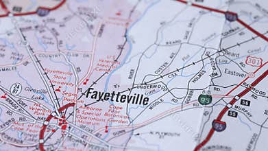 Fayetteville NC North Carolina USA, US Map, City Location, 4k 60fps