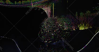 Abstract glitch distorted signal artifacts screen