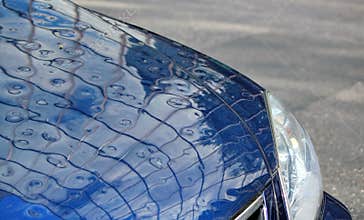 Hail on car