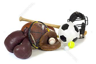 Sports Equipment on White