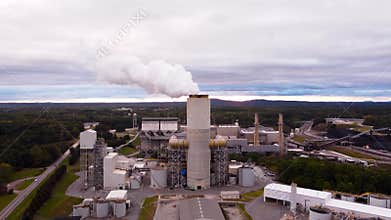 Coal Power Plant At Sunset
