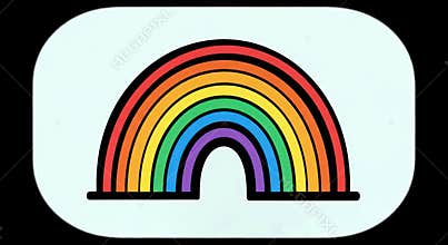 Vibrant Rainbow Arch with a Clear Sky Background