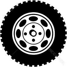 Tire for car or truck cartoon Vector Clipart