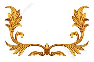 Ornament elements, vintage gold floral designs