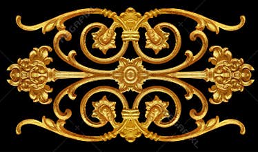 Ornament elements, vintage gold floral