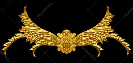 Ornament elements, vintage gold floral designs