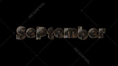 September Black and Gold Text Title