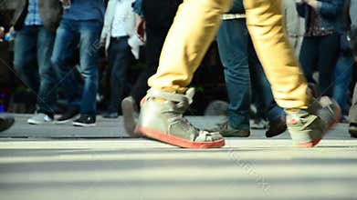 Crowd of people walking /Istanbul / Taksim April 2014