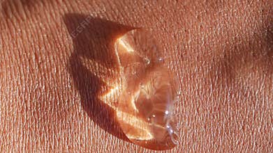 aloe vera gel applied on skin shows texture