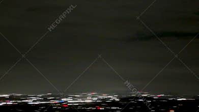 Areal city view of new year's night, celebrating with fireworks. Shot with DJI Mini pro 4 in Auckland, New Zealand