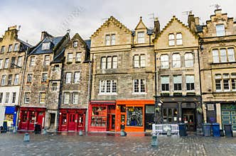 Colourful Shopfronts in Edinburgh Old Town
