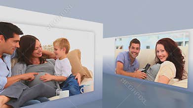 Montage of pregnant families