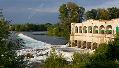 Lock on Isonzo River near Sagrado