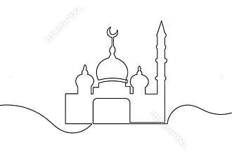 An islamic icon minimalist design isolated