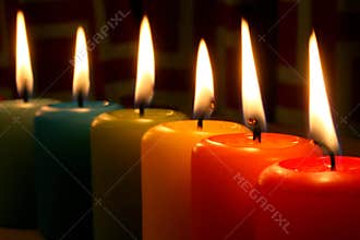 Rainbow candles