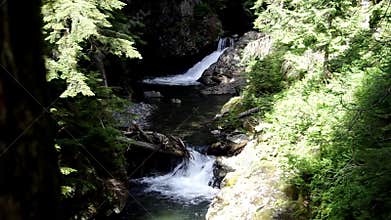Mountain stream waterfall