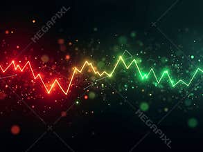 Abstract Neon Stock Market Chart Glow Background