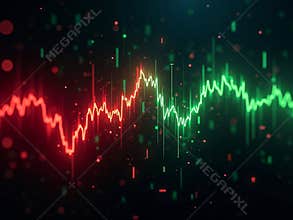 Abstract Neon Stock Market Chart Glow Background